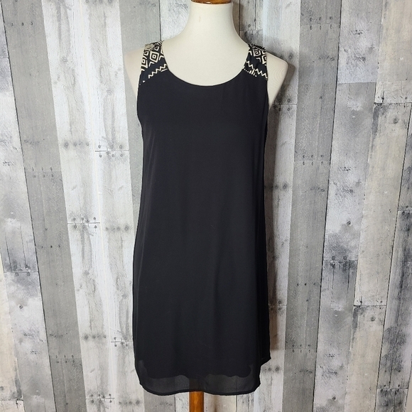 Needle & Thread Medium Black Aztec Print Dress - Picture 1 of 6